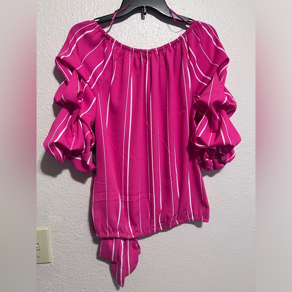 Vince Camuto striped blouse with tie